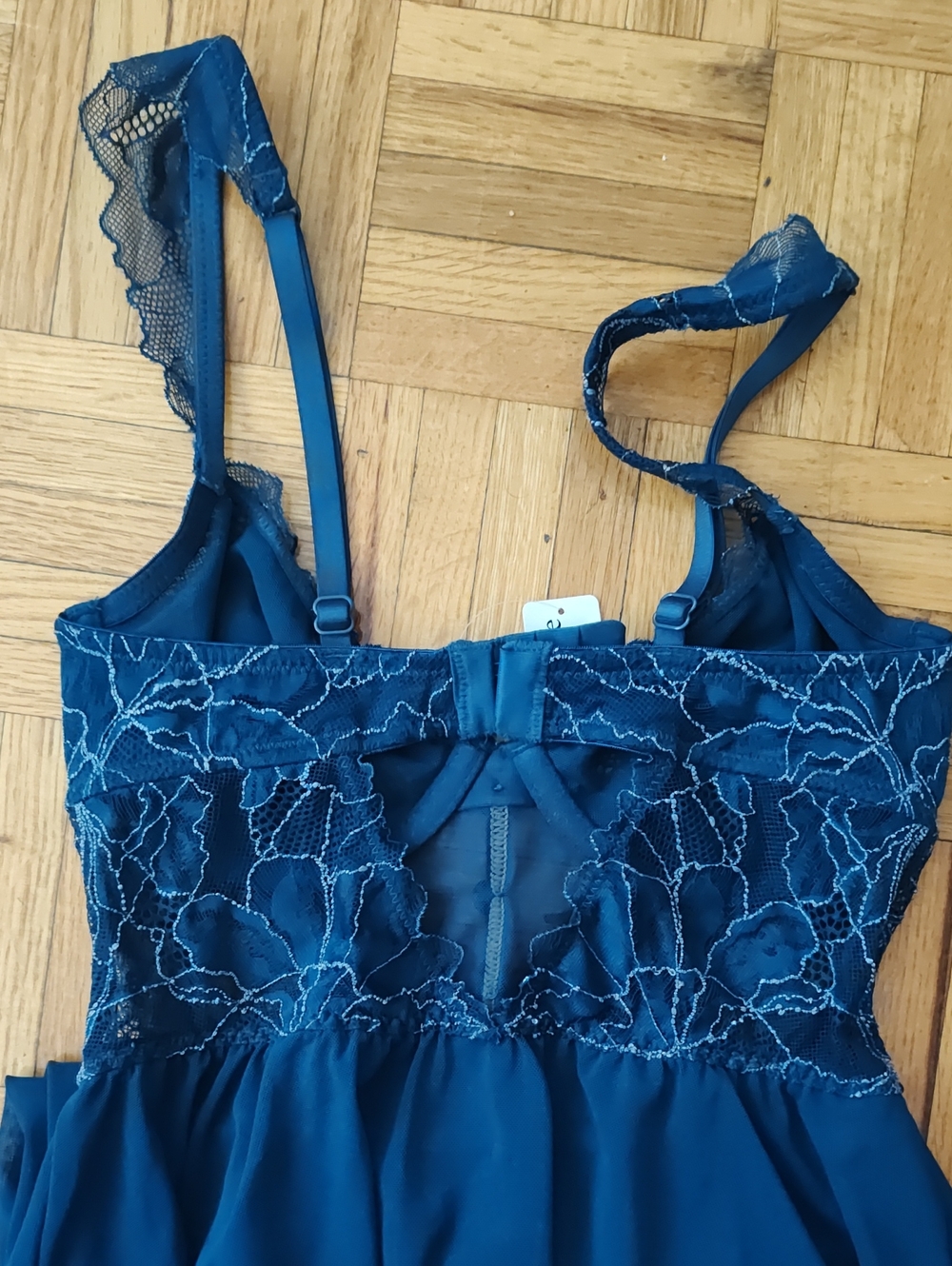 Teal Lace Underwire Bodice Camisole - Picture 3 of 3